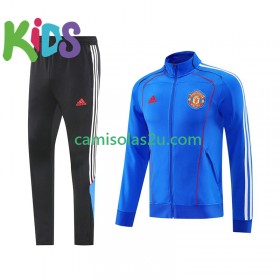 Manchester United Criança Casaco de Treino Conjunto Azul 2025/26